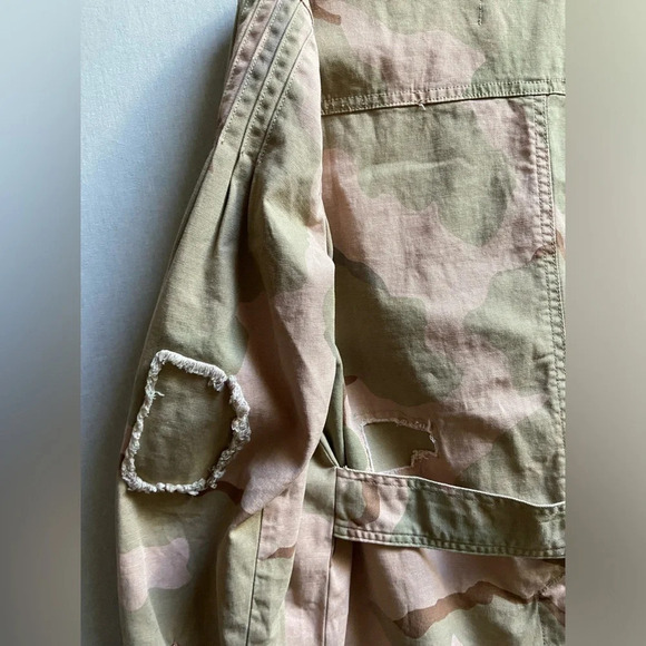 Anthropologie Lida Utility Camo Fringe Jacket Sz  XS - Picture 5 of 14